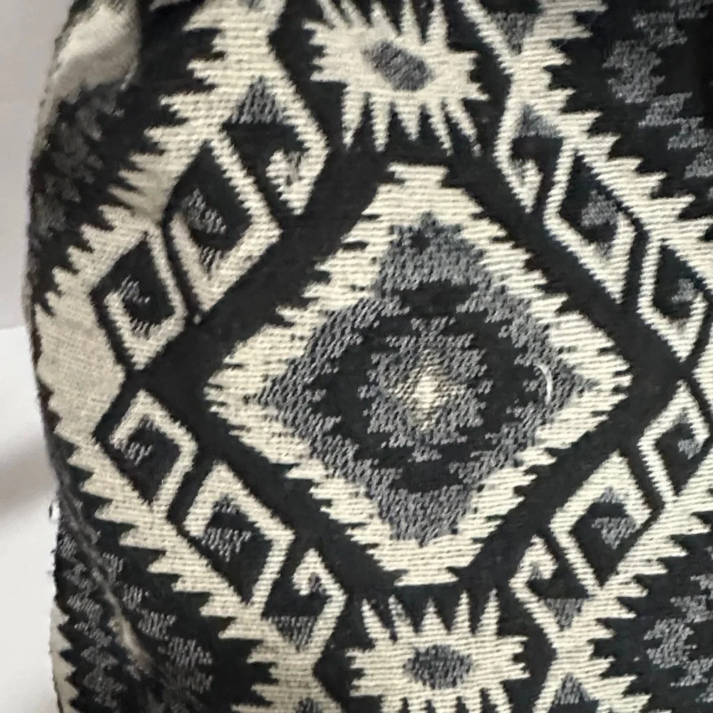Aztec or Southwestern-style geometric print Black and White Backpack EUC